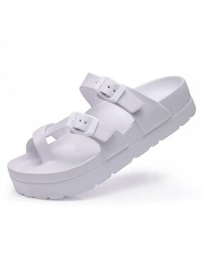 Litfun Women’s Arch Support Adjustable Buckle Platform Thick Soles Slide Sandals